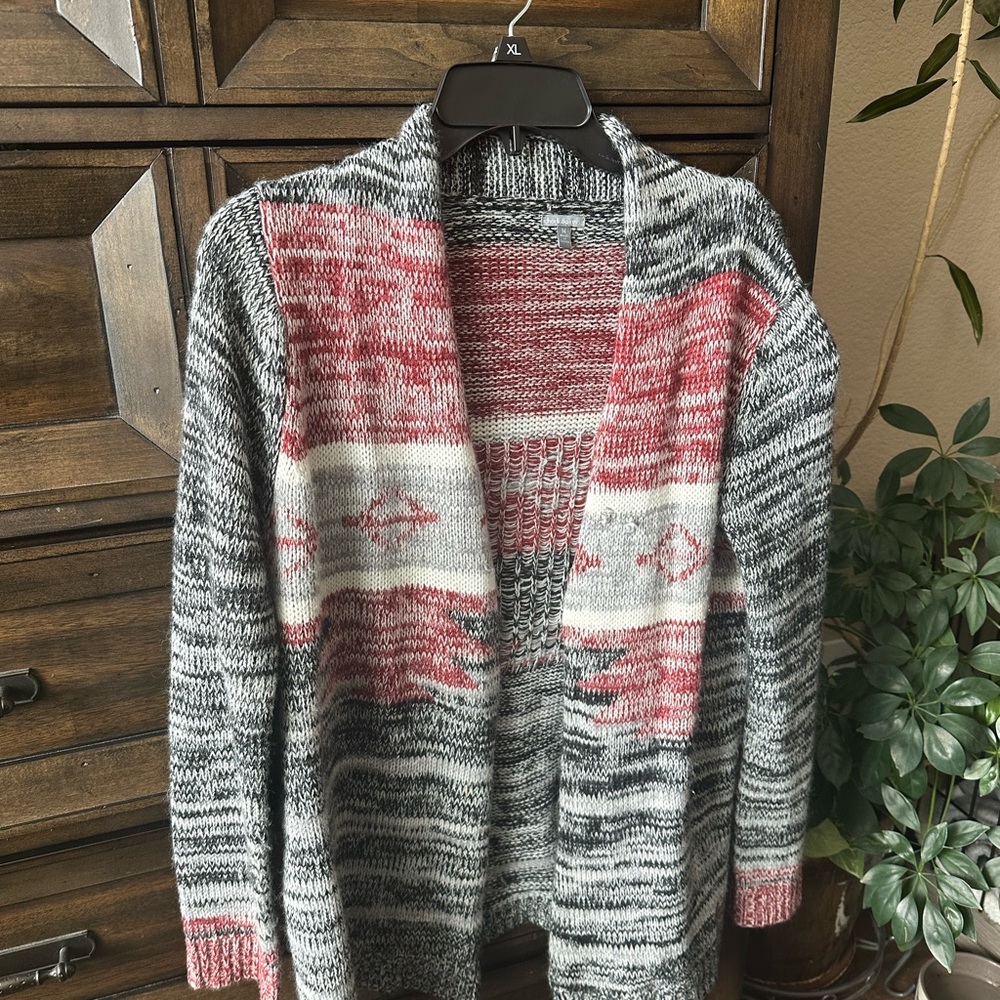 Stylish Gray and Pink Women's Sweater